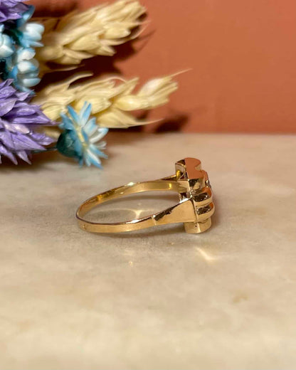Bague Tank Vintage Topaze bleue &quot;Sonia&quot;