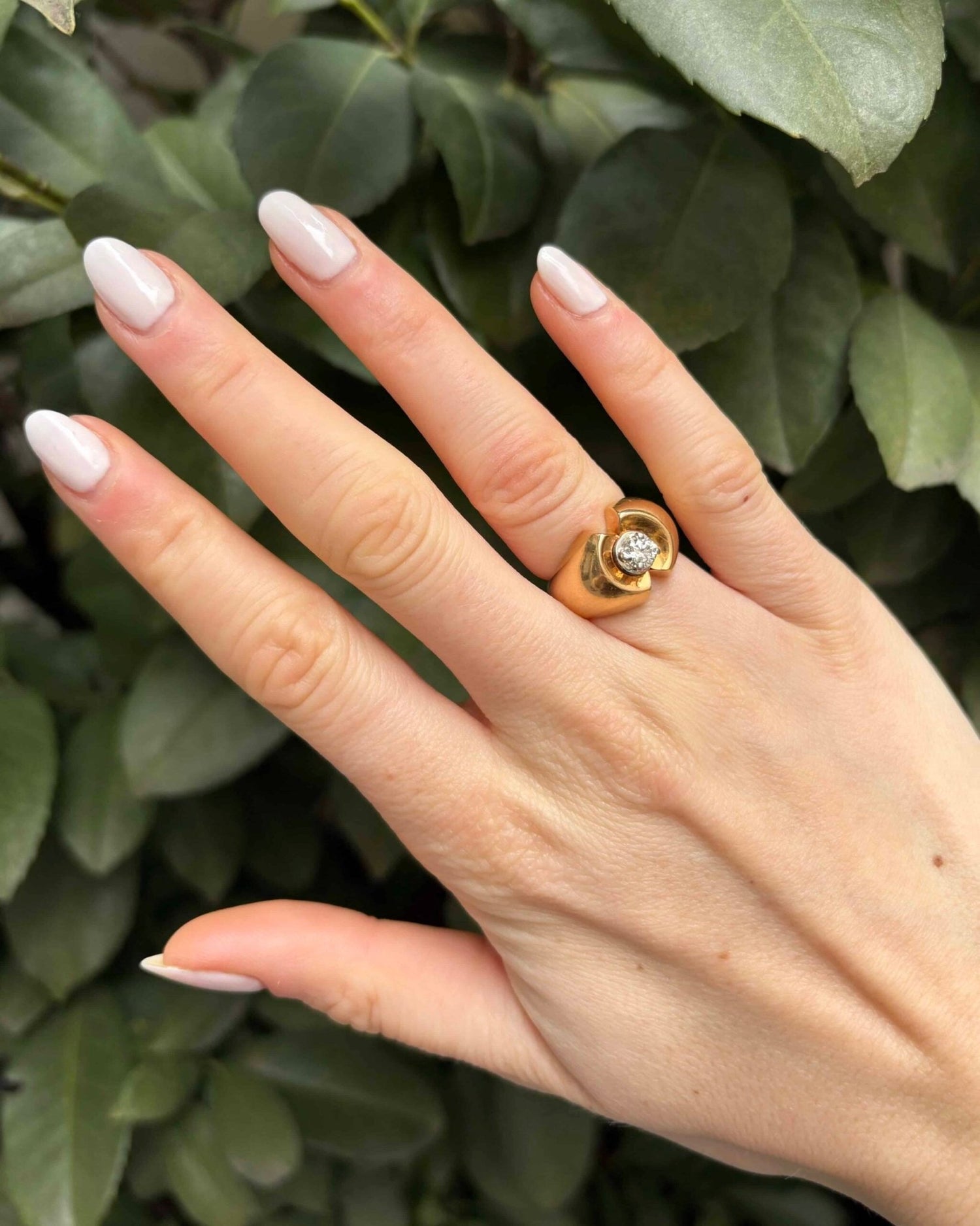 Bague Tank Vintage Diamant 0.50 Carat &quot;Aude&quot; - Elliade Paris