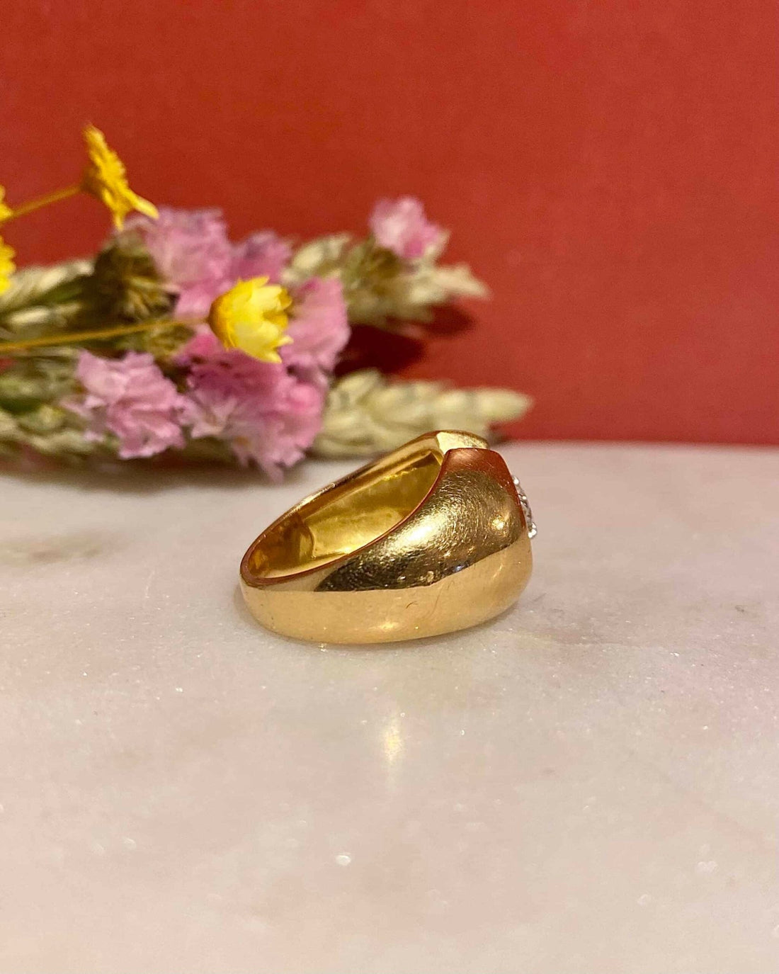 Bague Tank Vintage Diamant 0.50 Carat &quot;Aude&quot; - Elliade Paris