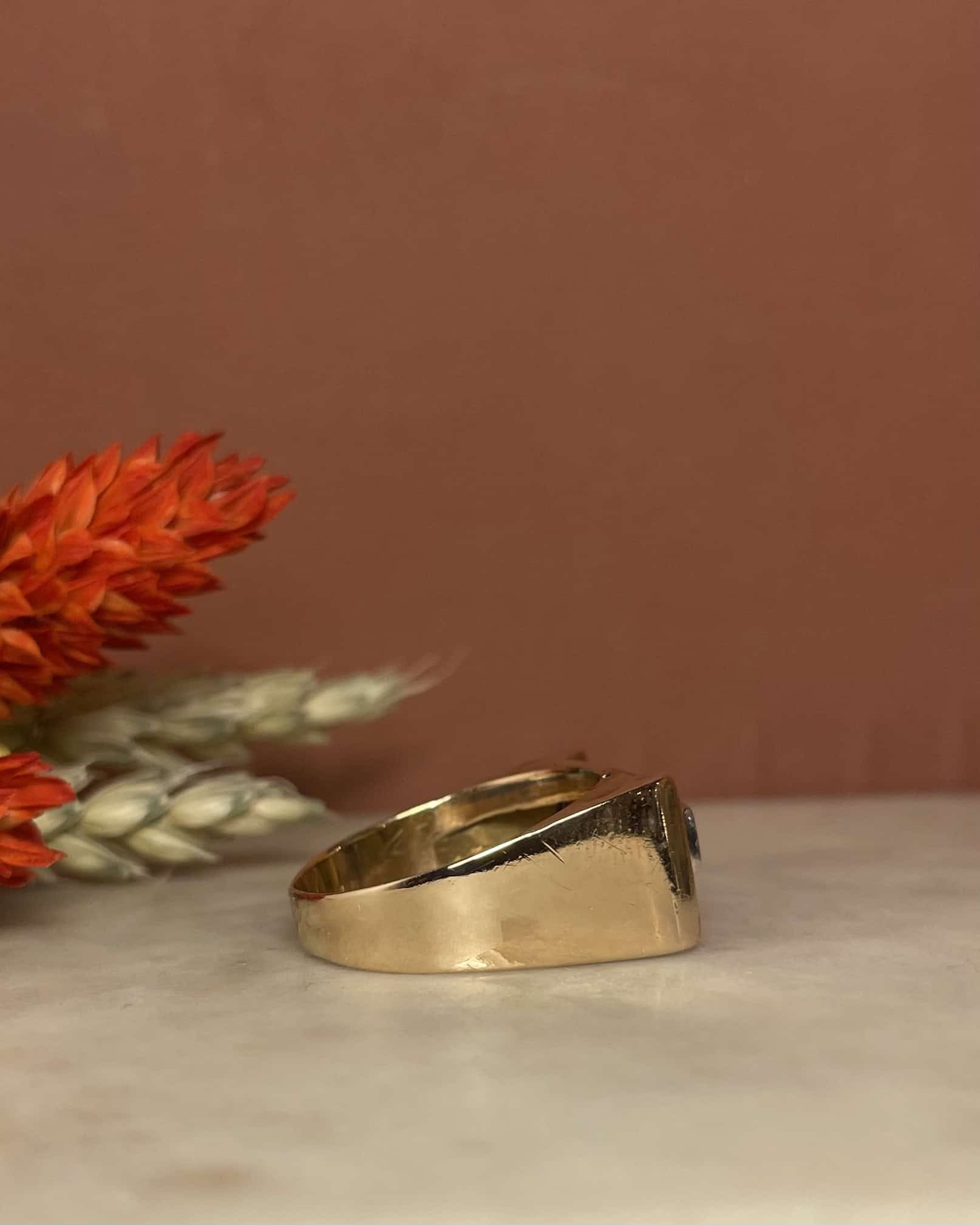 Bague Tank Vintage Diamants "Anderson" - Elliade Paris