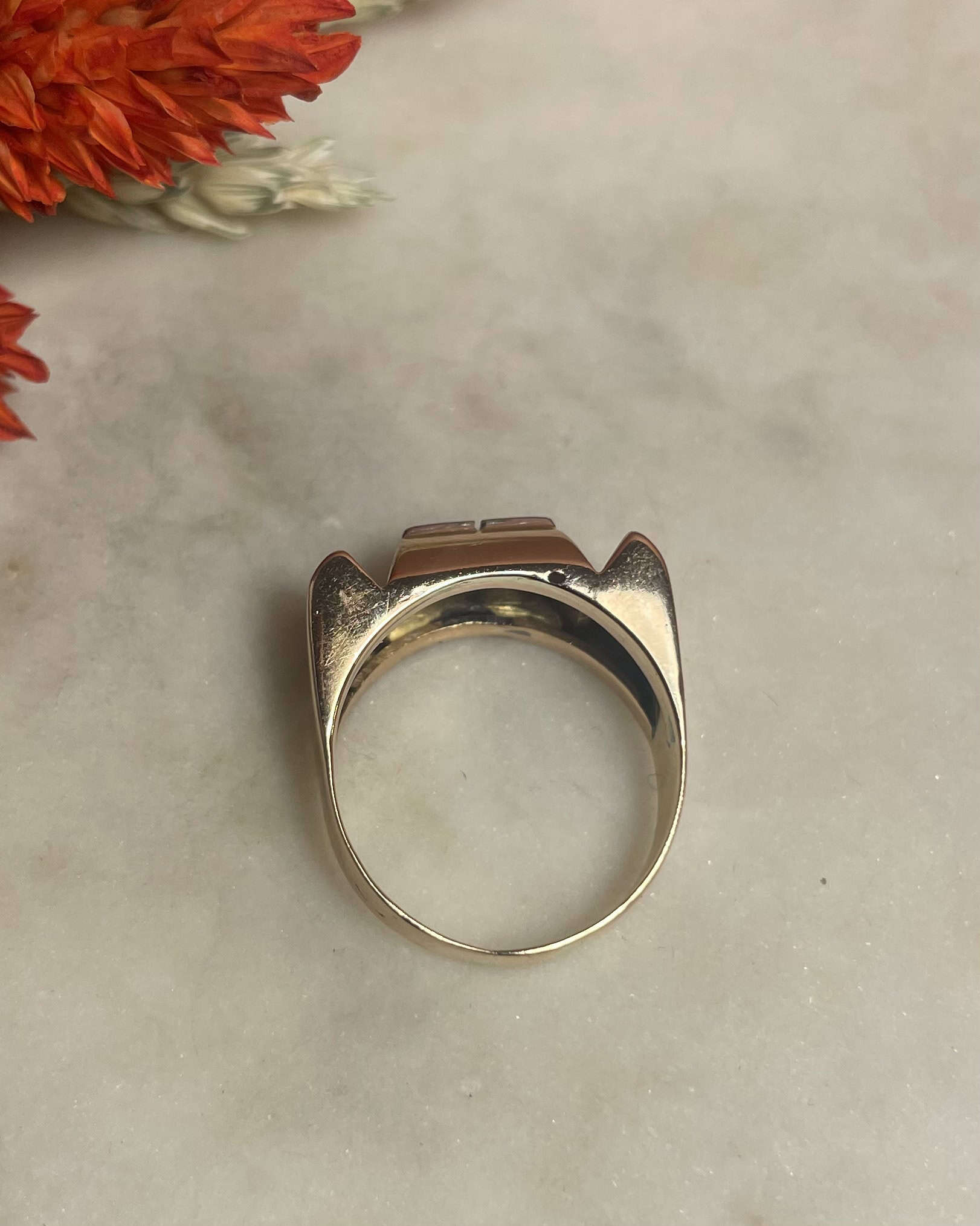 Bague Tank Vintage Diamants "Anderson" - Elliade Paris