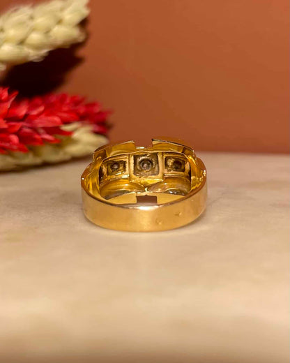 Bague Tank Vintage Diamants &quot;Gabriella&quot; - Elliade Paris