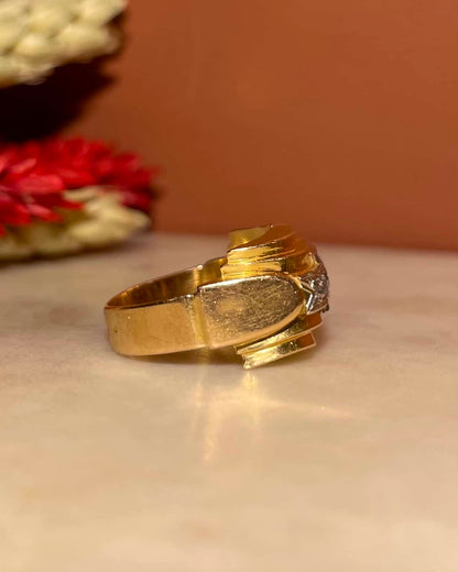 Bague Tank Vintage Diamants &quot;Gabriella&quot; - Elliade Paris