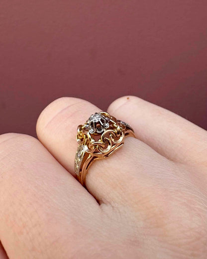 Bague Tank Vintage Diamants &quot;Niam&quot; - Elliade Paris