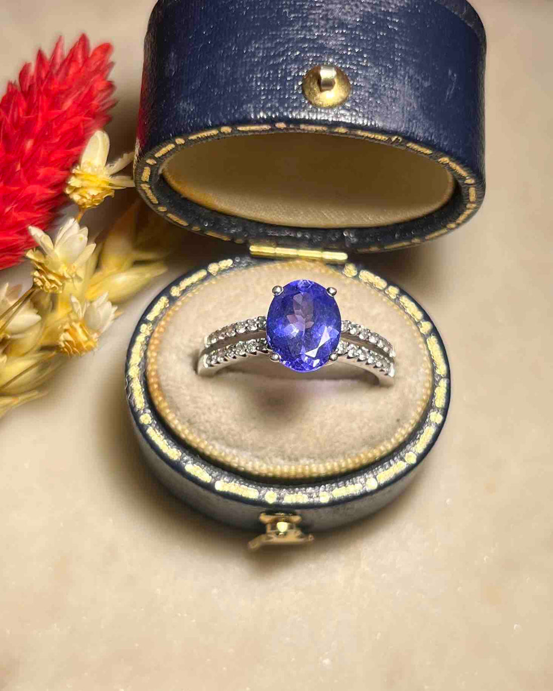 1.80 Carat Tanzanite &amp;amp; 28 Diamond &quot;Emma&quot; Ring