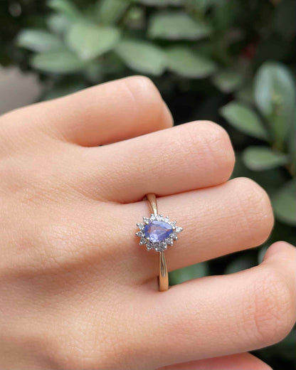 Bague Marguerite Tanzanite 0.40 carat &amp; Diamants  &quot;Chedine&quot;