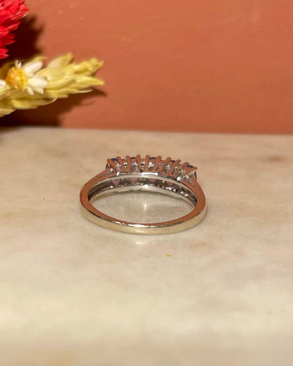 Bague rivière Tanzanites &amp; Diamants &quot;Julie&quot;