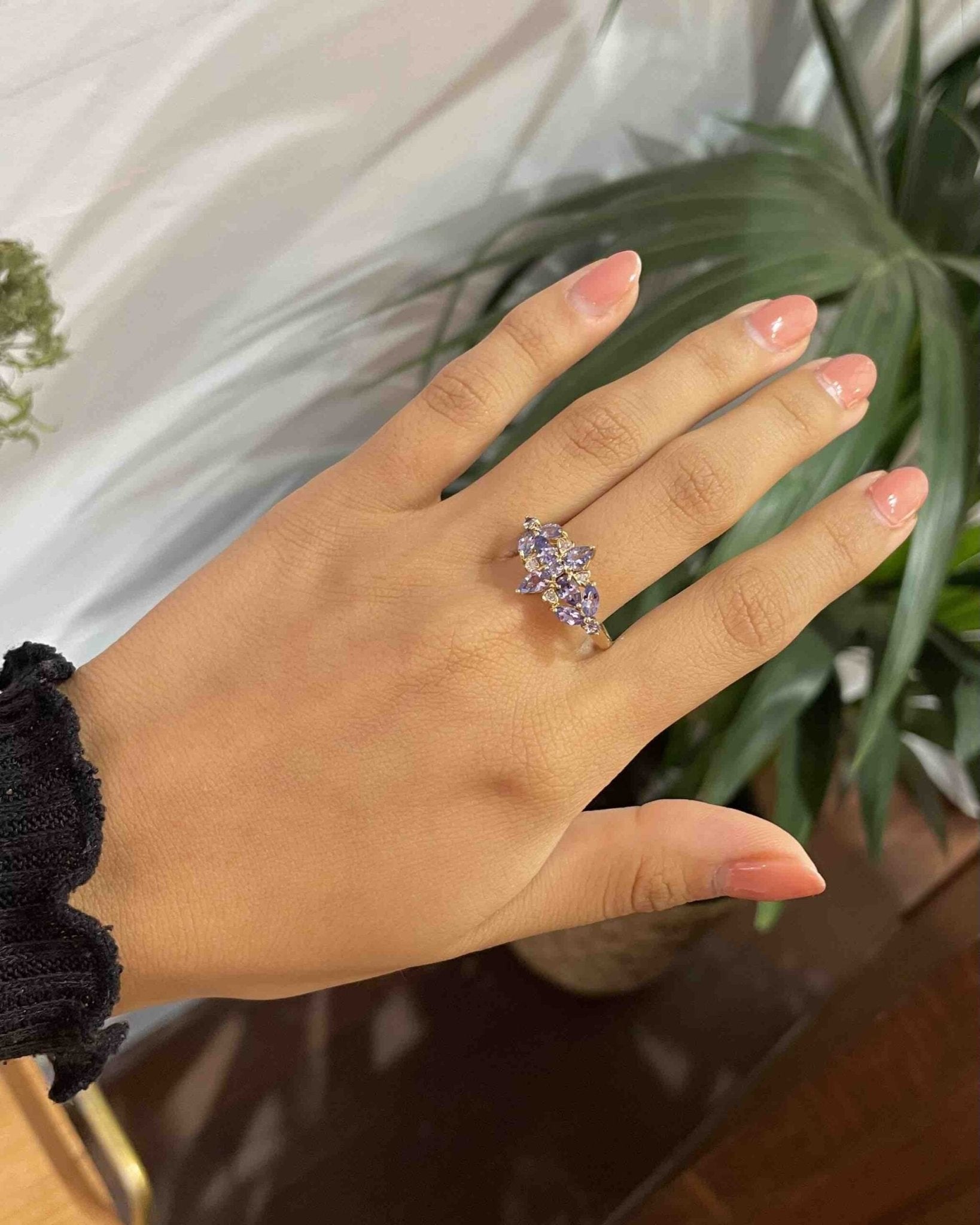 Bague Tanzanites &amp; Diamants "Cléophée" - Elliade Paris