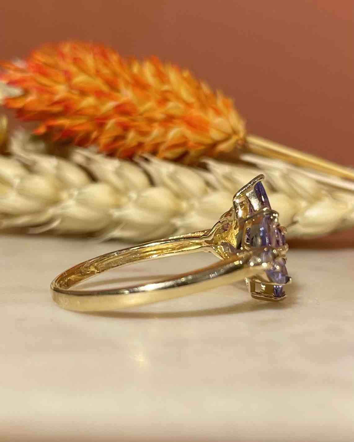 Bague Tanzanites &amp; Diamants "Cléophée" - Elliade Paris
