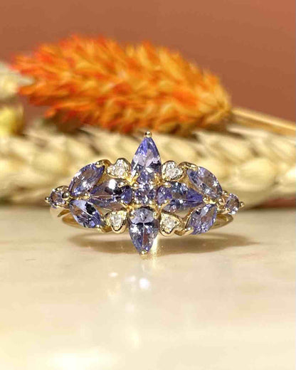 Bague Tanzanites &amp; Diamants &quot;Cléophée&quot; - Elliade Paris