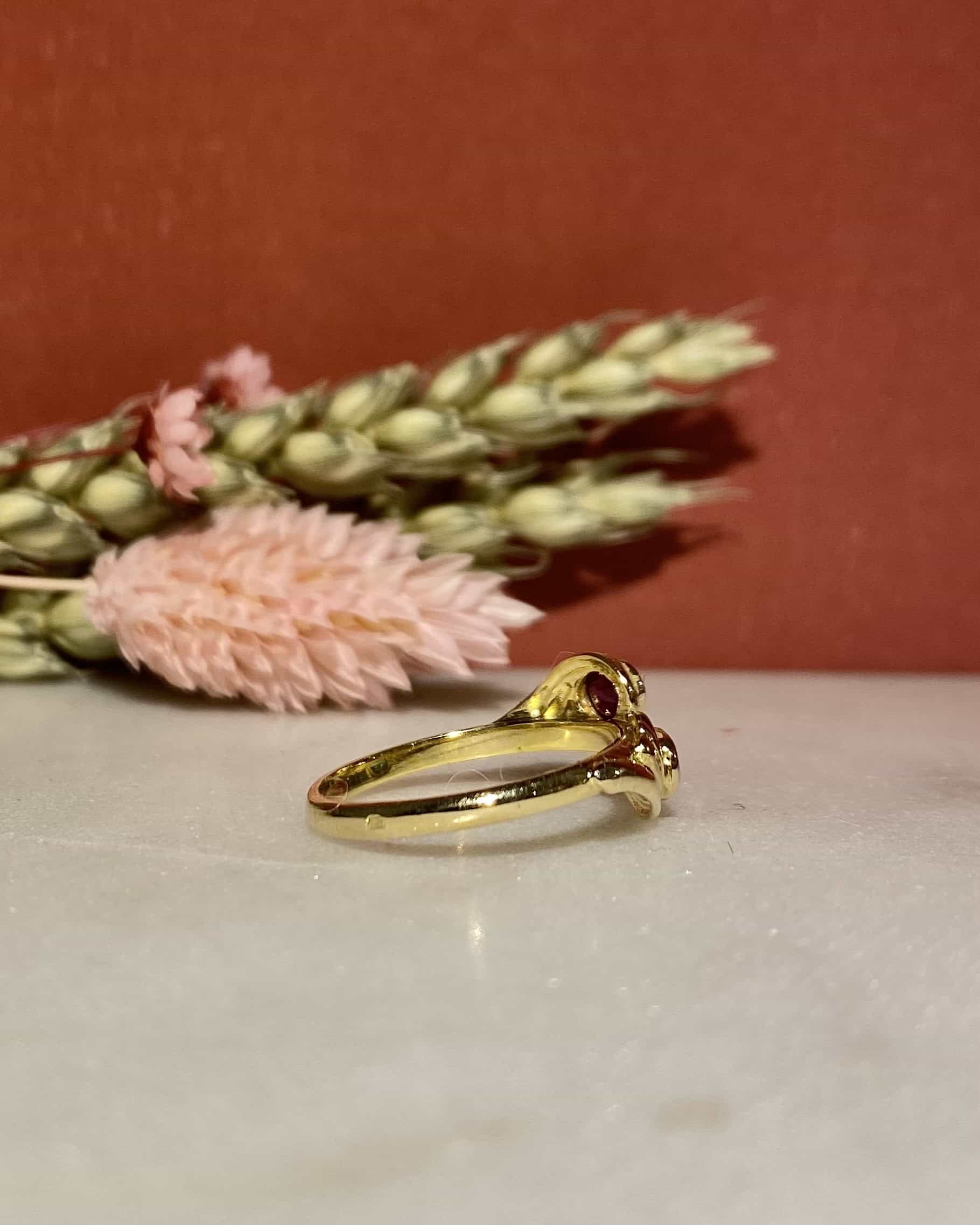 Bague Toi &amp; Moi Rubis et Émeraude &quot;Charlie&quot;