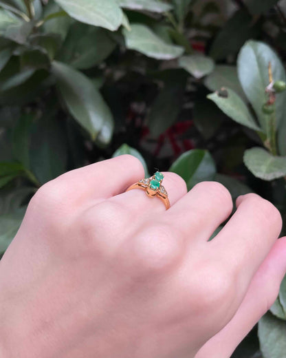 Bague Toi &amp; Moi Émeraudes &amp; Diamants &quot;Swanelle&quot;