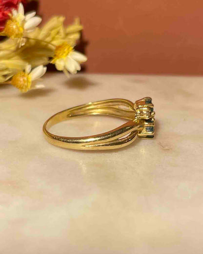 You &amp;amp; Me Emerald &amp;amp; Diamond Ring &quot;Diandra&quot;