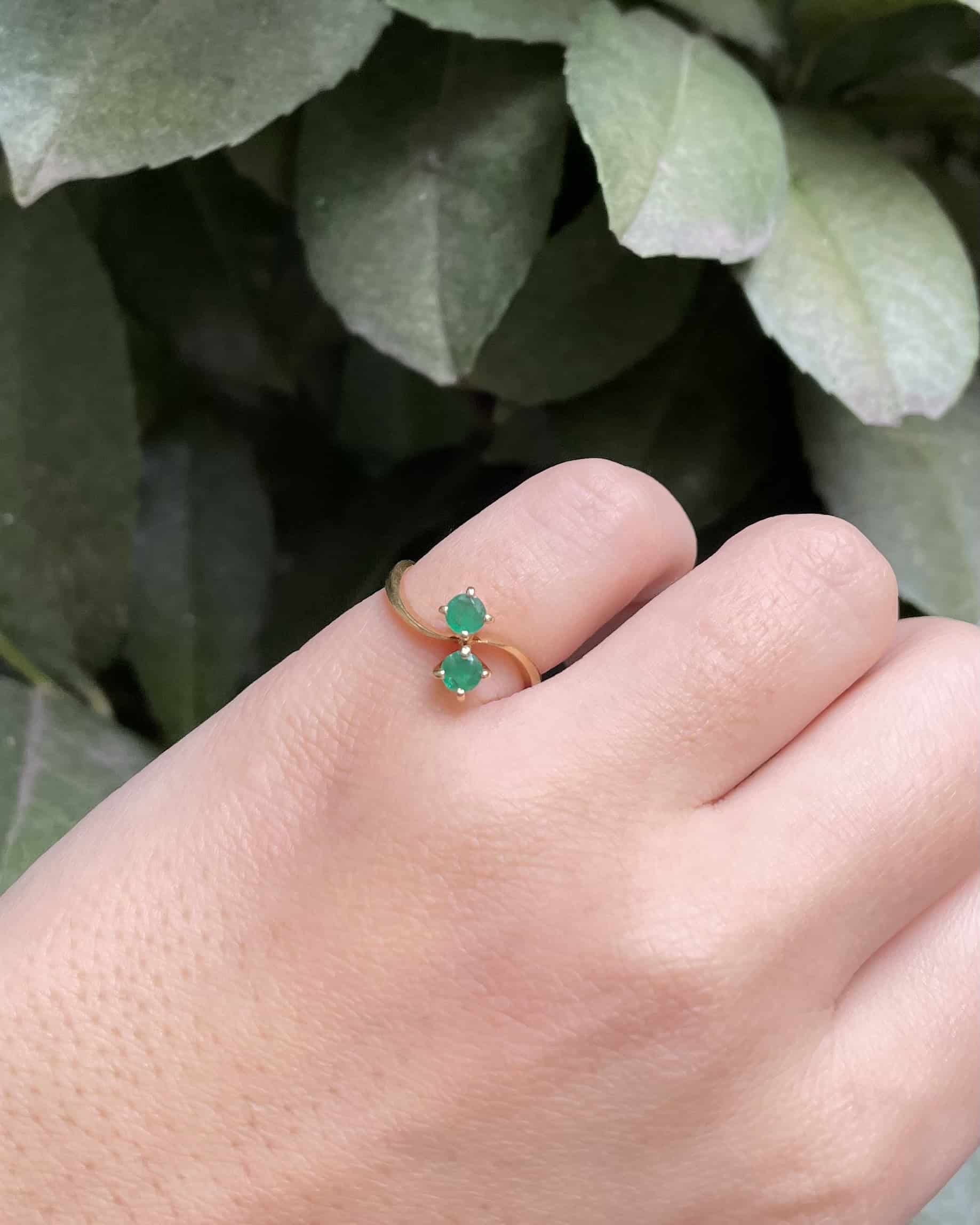 Bague Toi &amp; Moi Emeraudes "Ganaelle" - Elliade Paris