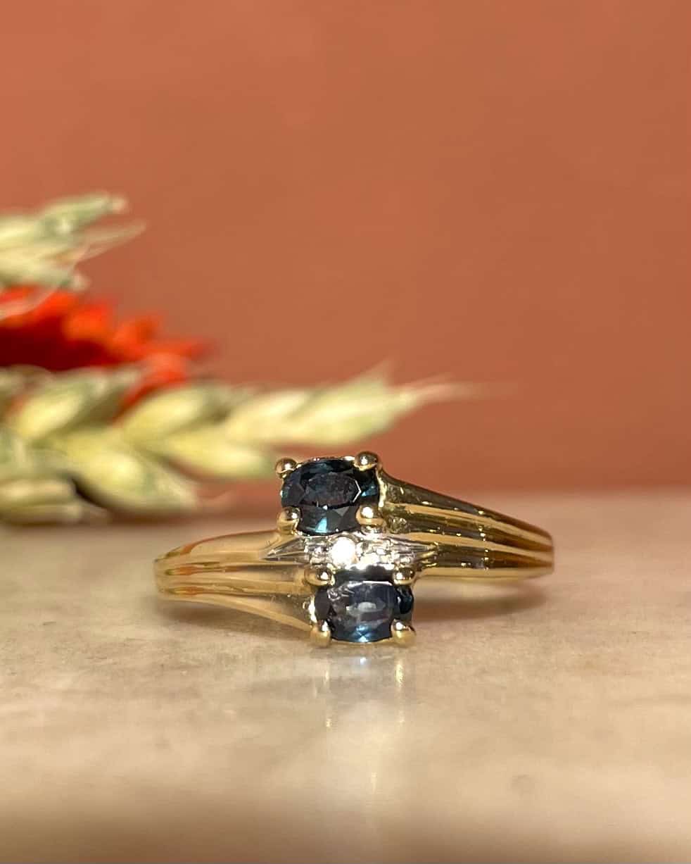 Bague Toi et Moi Saphirs &amp; Diamant &quot;Leonara&quot; - Elliade Paris