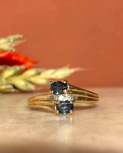 Bague Toi et Moi Saphirs &amp; Diamant &quot;Leonara&quot; - Elliade Paris