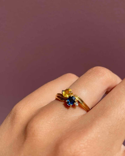 Bague Toi et Moi Saphirs &amp; Diamants &quot;Eliodora&quot; - Elliade Paris