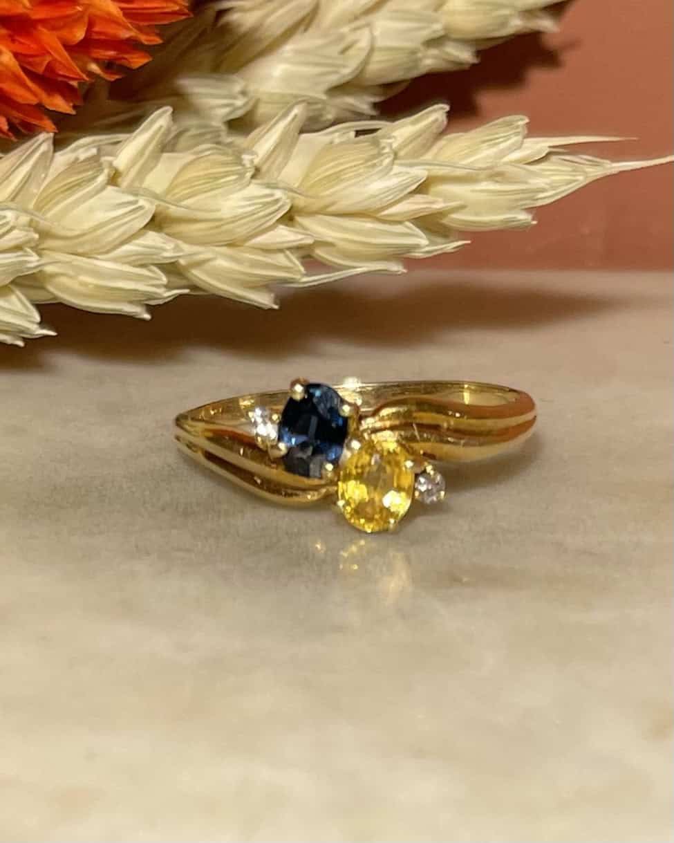 Bague Toi et Moi Saphirs &amp; Diamants &quot;Eliodora&quot; - Elliade Paris