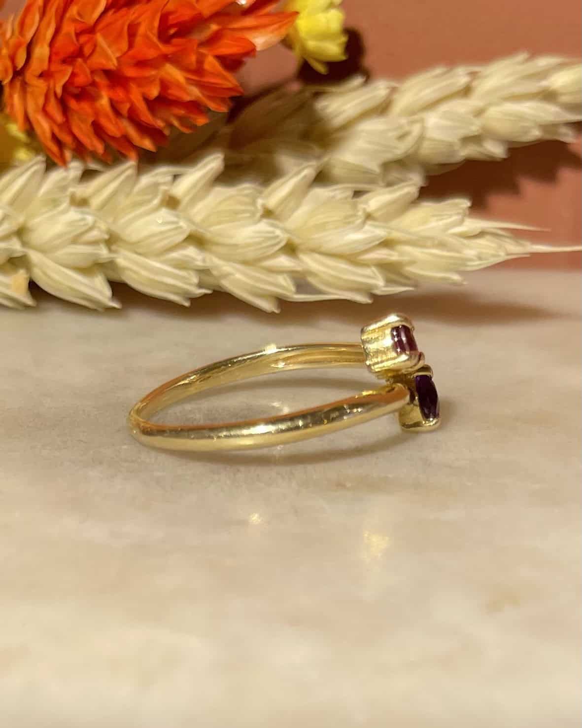 Bague Toi &amp; Moi Améthystes "Becky" - Elliade Paris