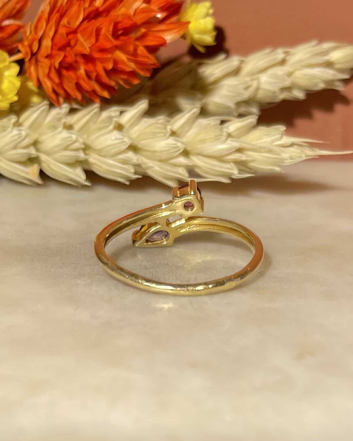 Bague Toi &amp; Moi Améthystes "Becky" - Elliade Paris