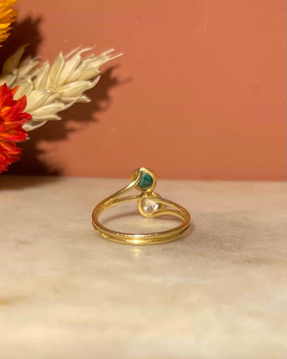 Bague Toi &amp; Moi Emeraude et diamants &quot;Hélène&quot; - Elliade Paris