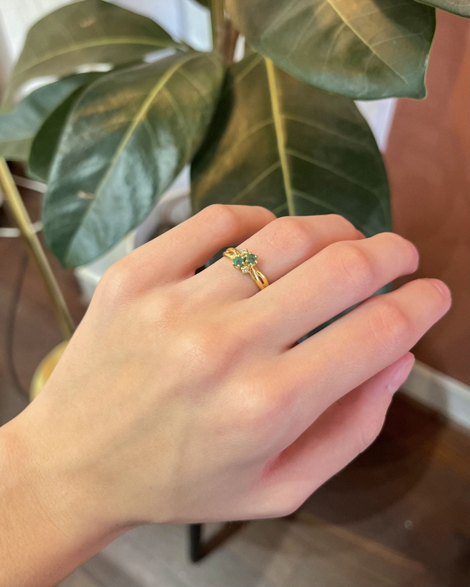 Bague Toi &amp; Moi Émeraudes &amp; Diamants "Diandra" - Elliade Paris