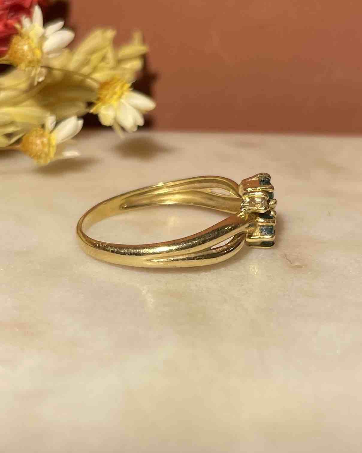 Bague Toi &amp; Moi Émeraudes &amp; Diamants "Diandra" - Elliade Paris