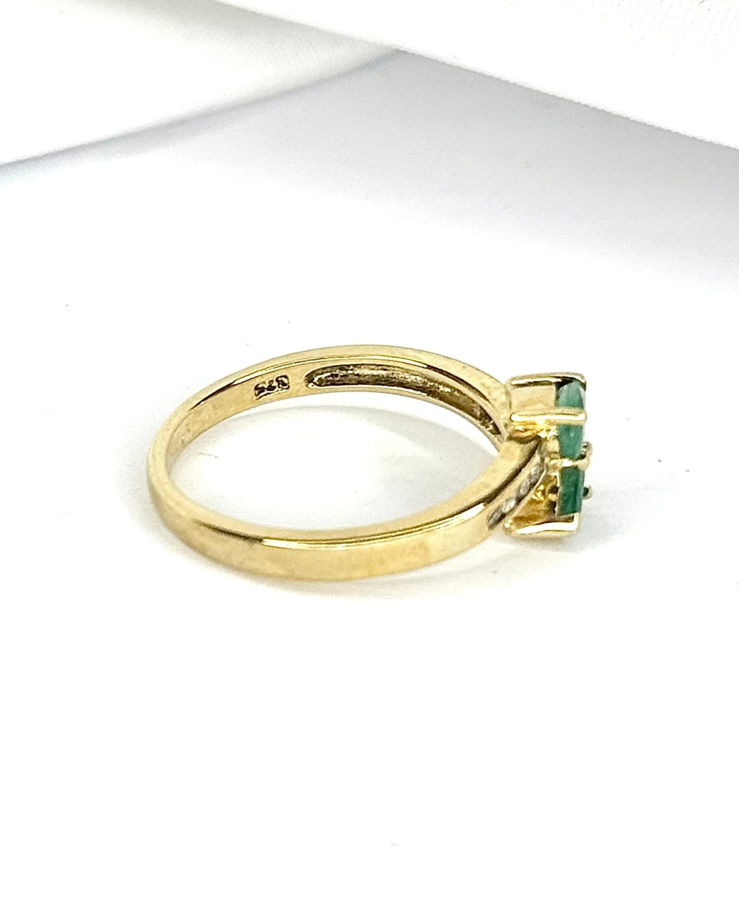 Bague Toi &amp; Moi Émeraudes &amp; Diamants "Soline" - Elliade Paris