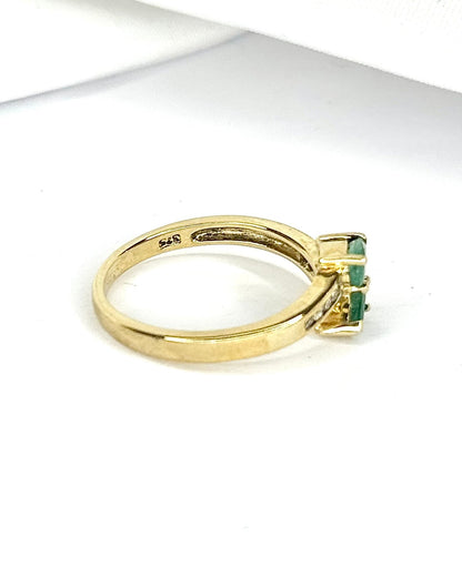 Bague Toi &amp; Moi Émeraudes &amp; Diamants "Soline" - Elliade Paris