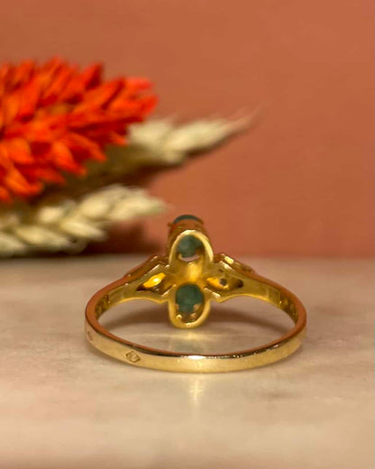 Bague Toi &amp; Moi Émeraudes &amp; Diamants &quot;Swanelle&quot; - Elliade Paris