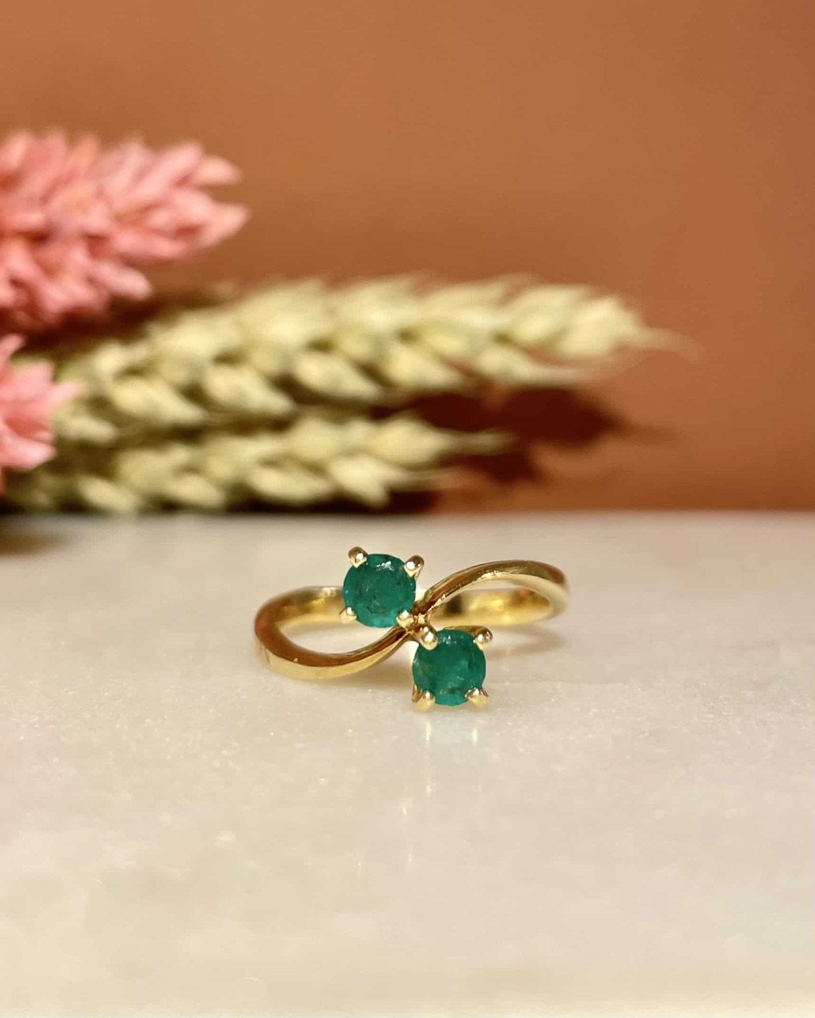 Bague Toi &amp; Moi Emeraudes "Ganaelle" - Elliade Paris