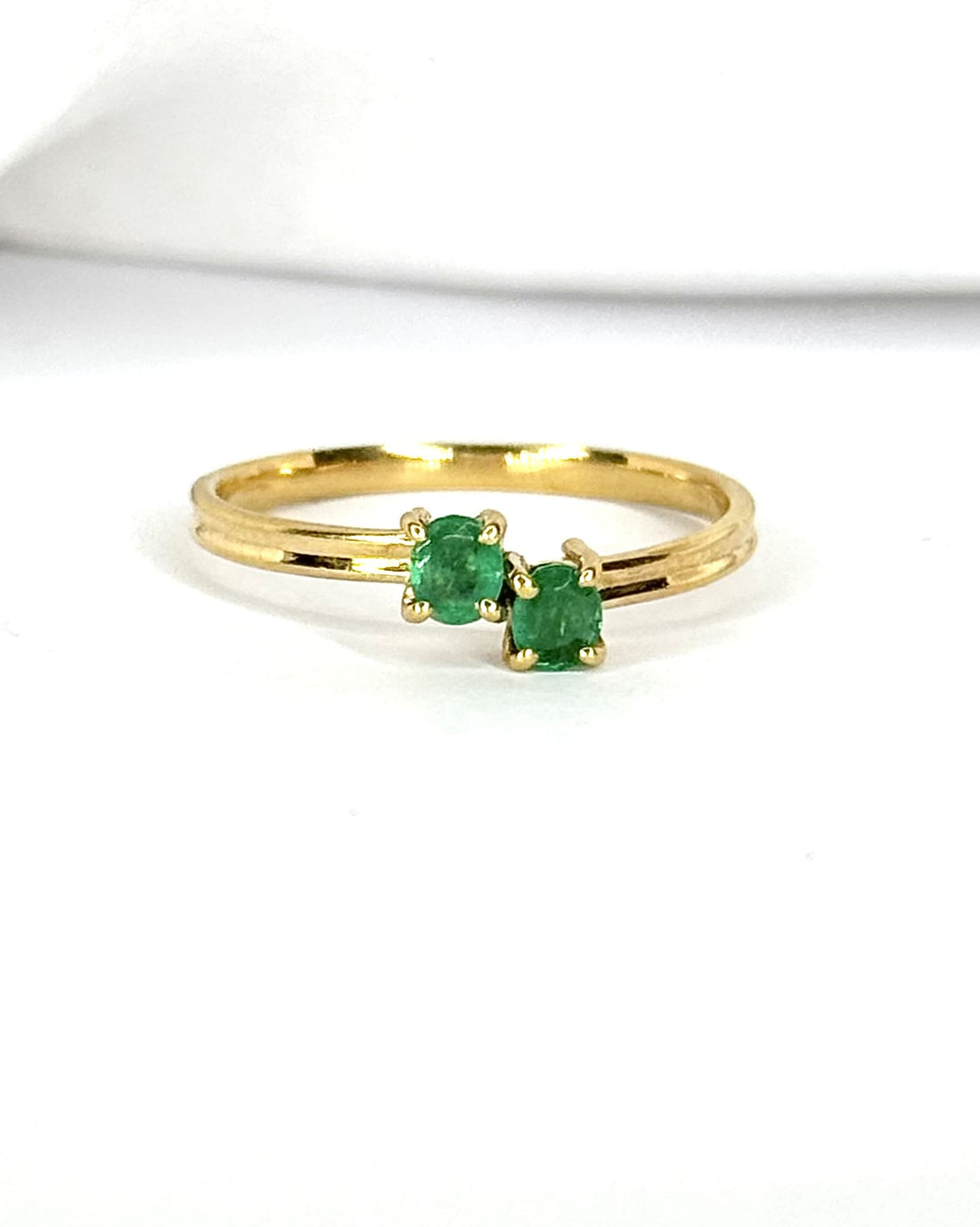 Bague Toi &amp; Moi Émeraudes "Mariane" - Elliade Paris