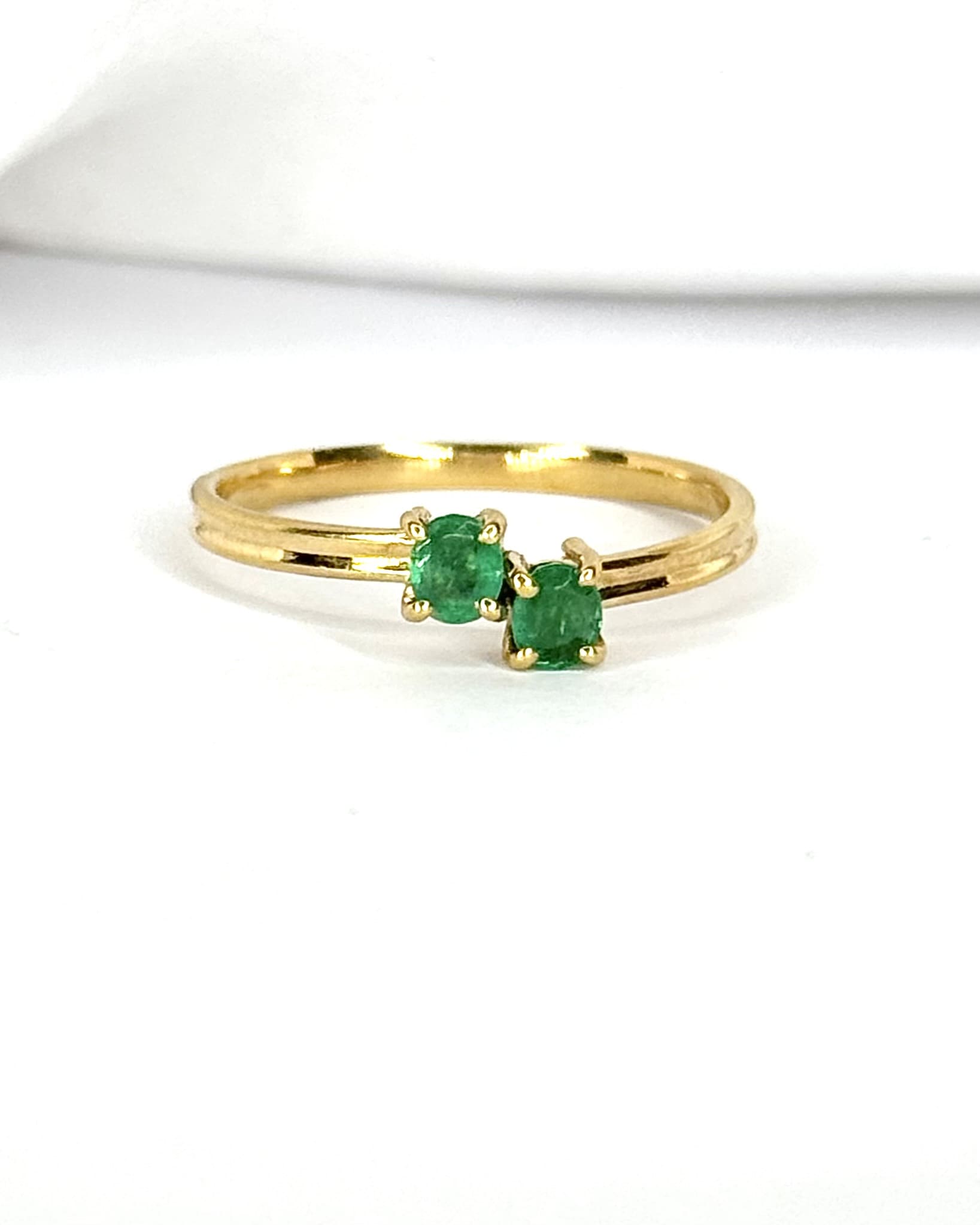 Bague Toi &amp; Moi Émeraudes "Mariane" - Elliade Paris