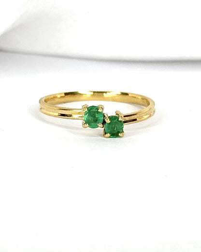 Bague Toi &amp; Moi Émeraudes "Mariane" - Elliade Paris