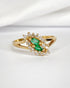 Bague Toi & Moi Émeraudes Marquise & Diamants 0.32 carat "Coline" - Elliade Paris