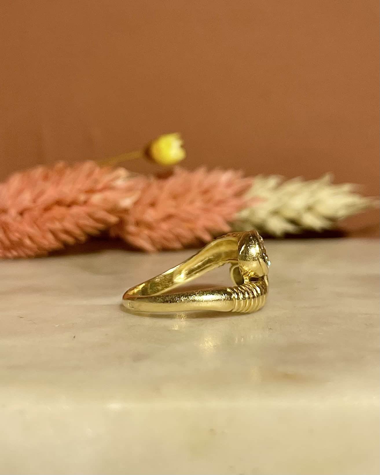 Bague Toi &amp; Moi Jonc Emeraude et Diamant 0.40 carat &quot;Sierra&quot; - Elliade Paris
