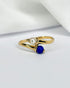 Bague Toi & Moi Perle & Lapis - Lazuli "Prune" - Elliade Paris
