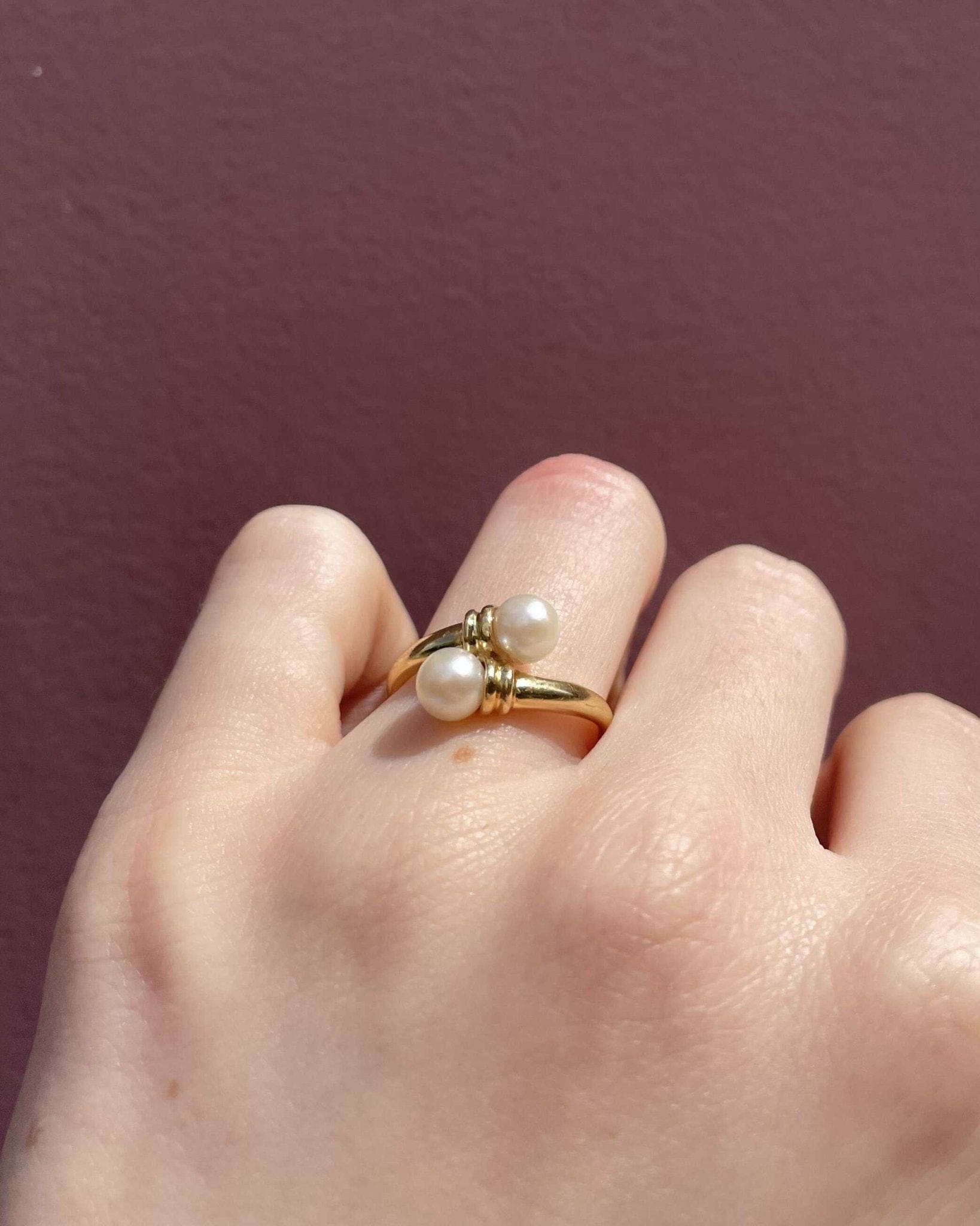 Bague Toi &amp; Moi Perles "Prunelle" - Elliade Paris