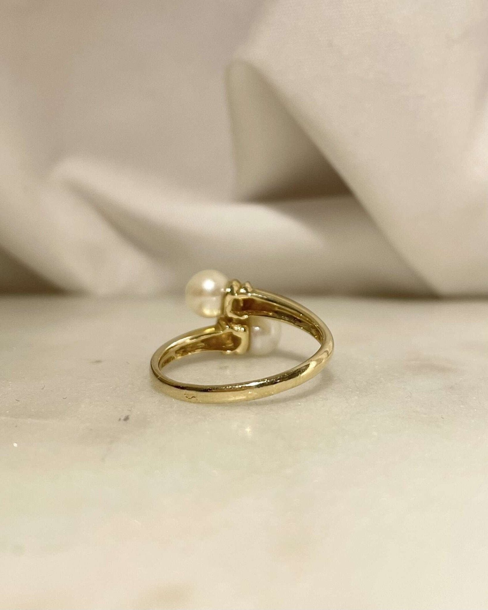 Bague Toi &amp; Moi Perles "Prunelle" - Elliade Paris