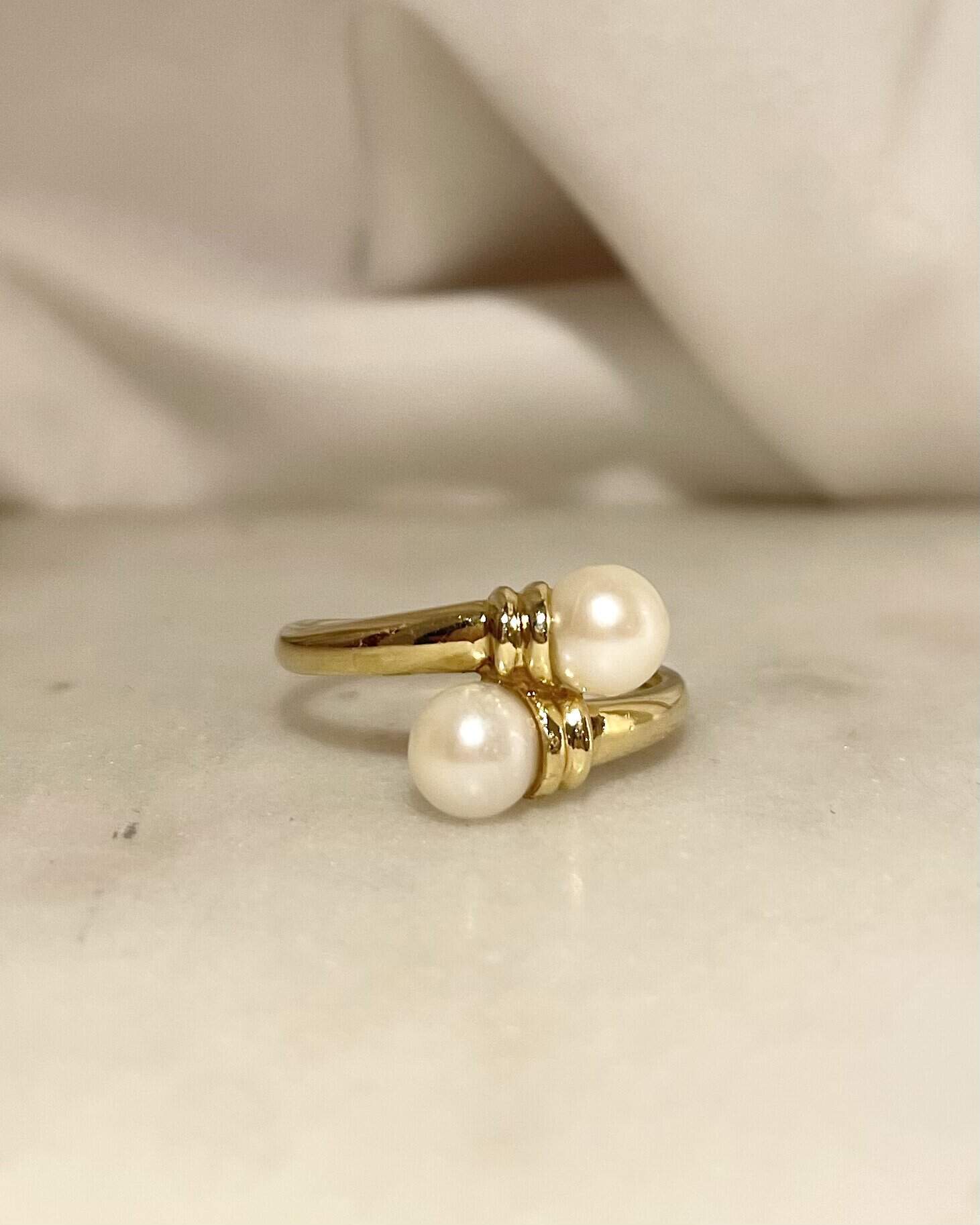 Bague Toi &amp; Moi Perles "Prunelle" - Elliade Paris
