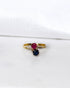 Bague Toi & Moi Rubis 0.40 carat & Saphir 0.43 carat “Louve” - Elliade Paris