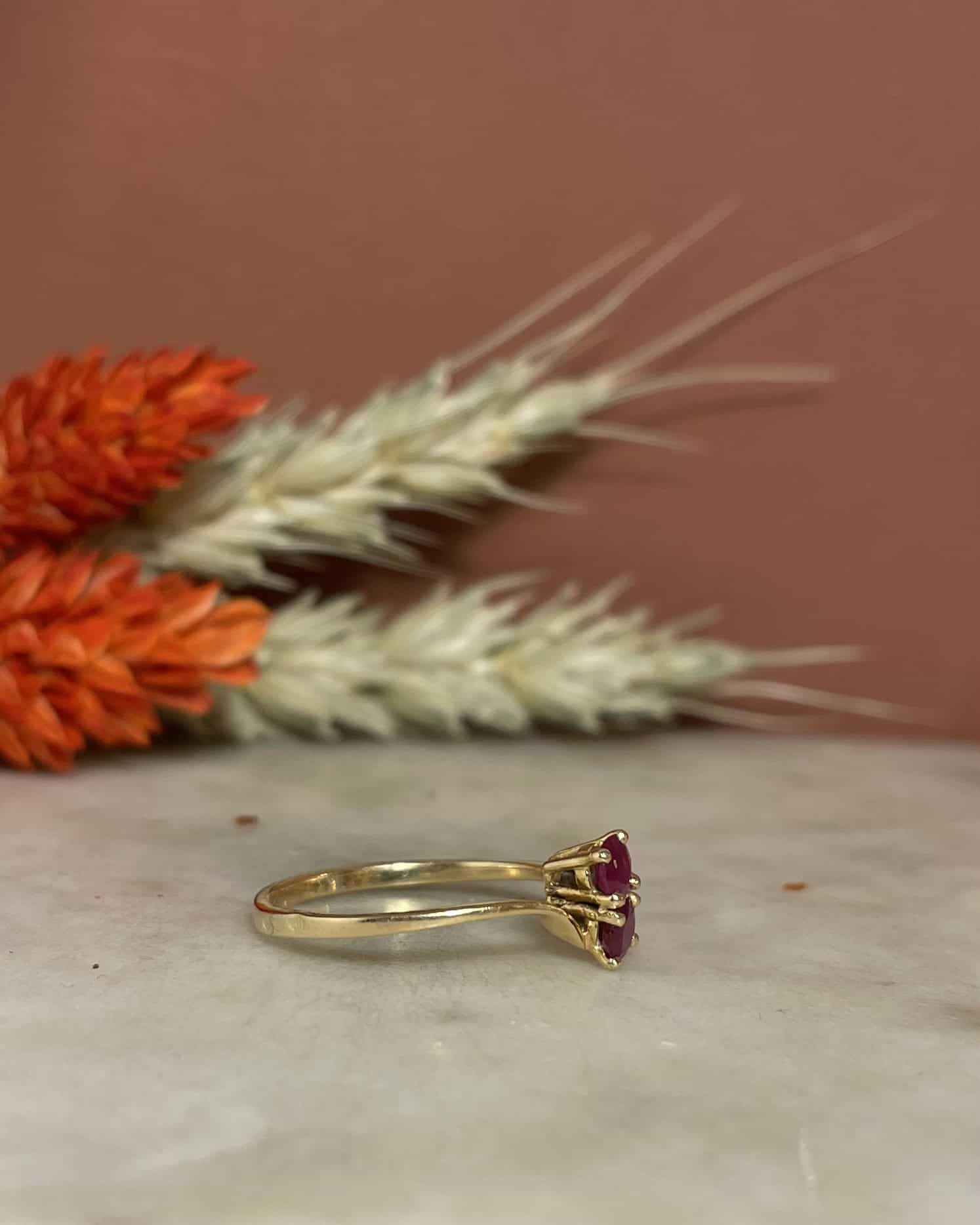 Bague Toi &amp; Moi Rubis "Esther" - Elliade Paris