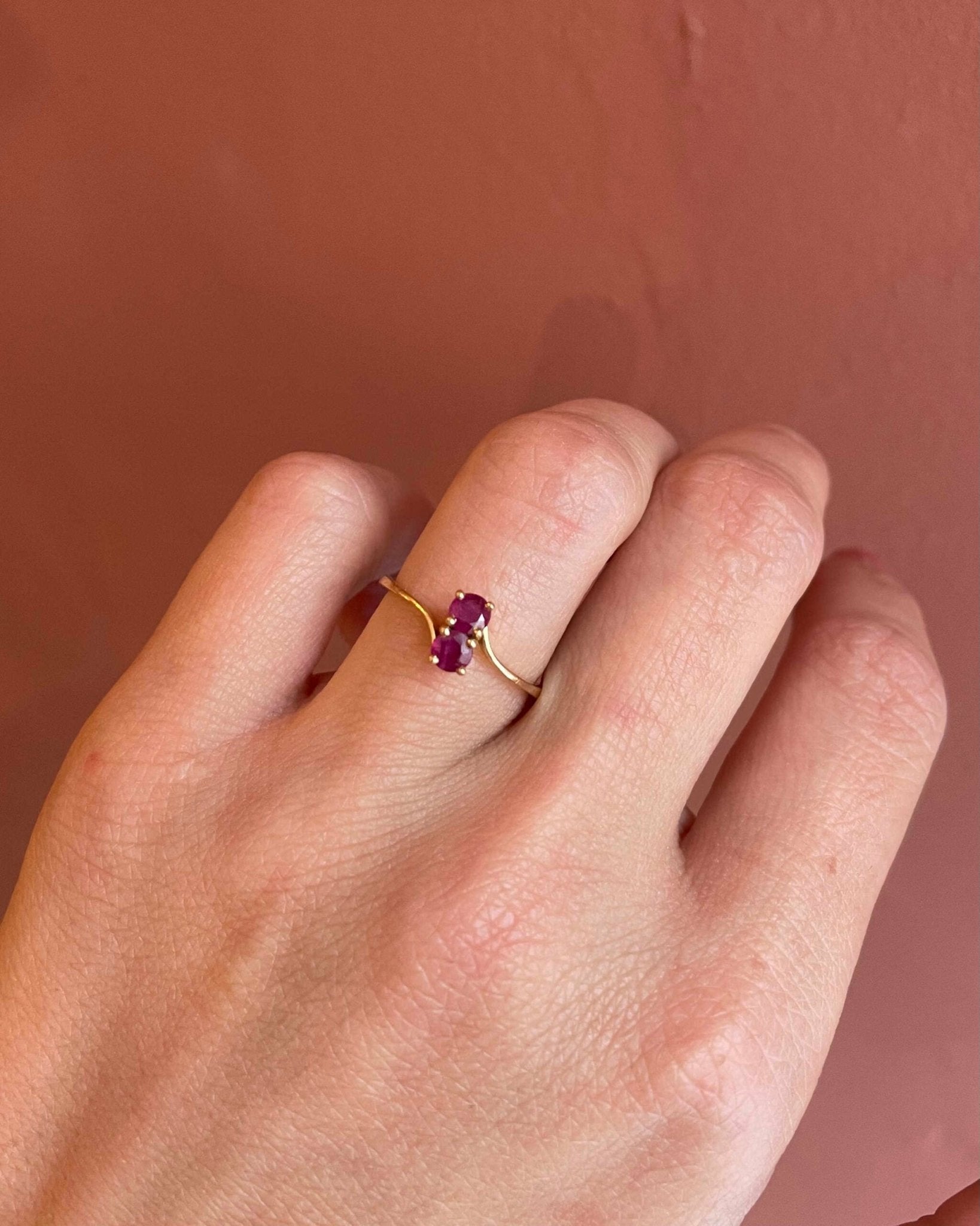 Bague Toi &amp; Moi Rubis "Esther" - Elliade Paris