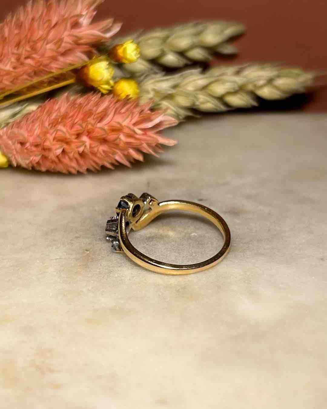 Bague Toi &amp; Moi Saphir &amp; Diamants "Jeanne" - Elliade Paris