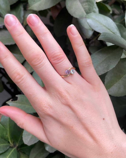 Bague Toi &amp; Moi Topaze et Améthyste &quot;Isolde&quot; - Elliade Paris