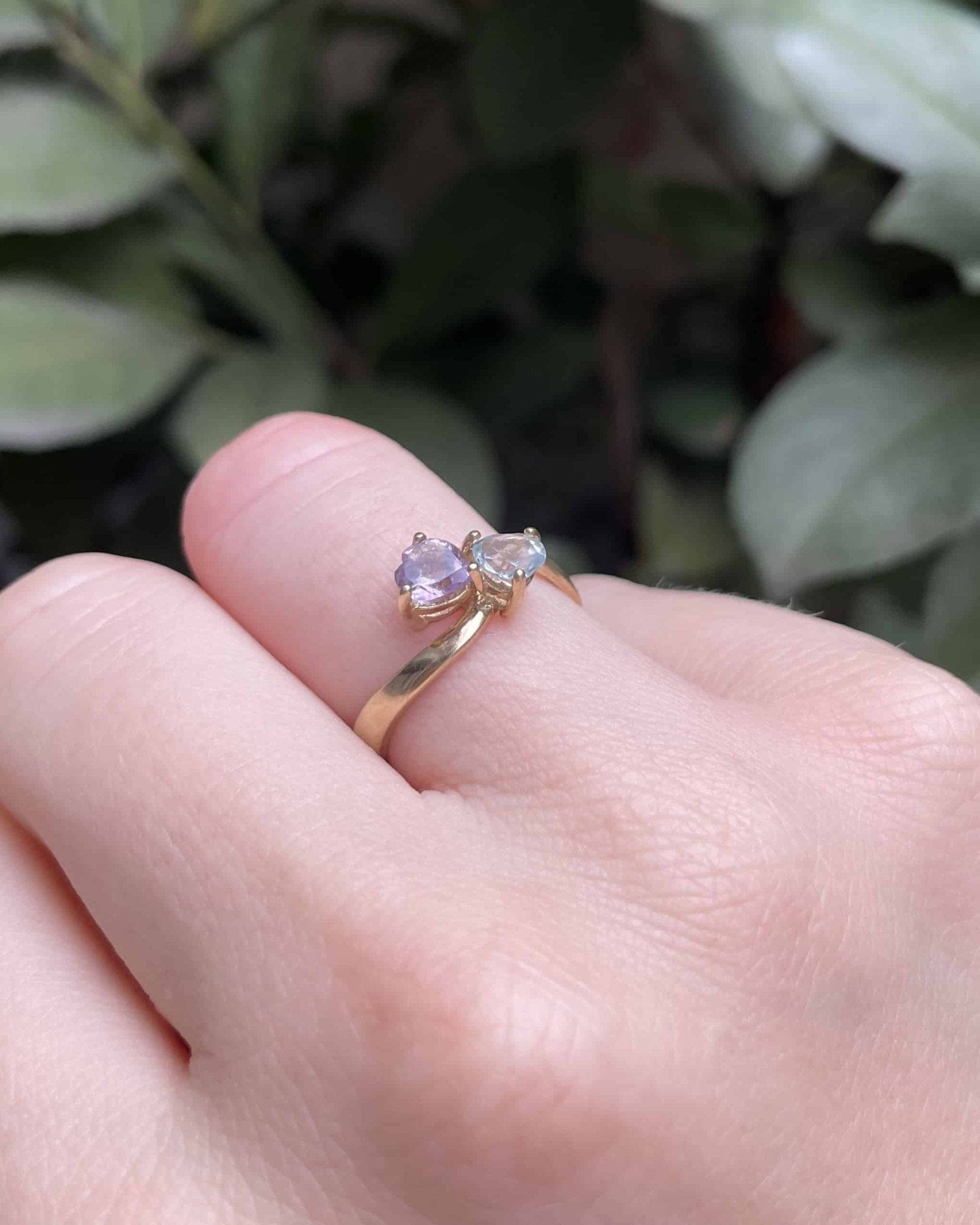 Bague Toi &amp; Moi Topaze et Améthyste "Isolde" - Elliade Paris
