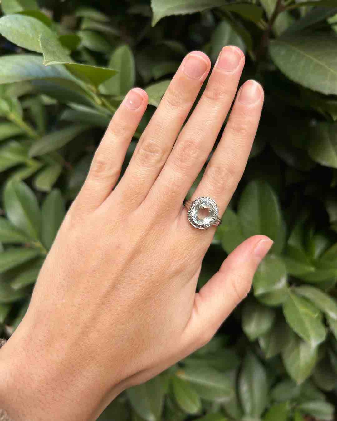 Bague Topaze Bleue - Verte 4.30 carats &amp; Diamants "Clara" - Elliade Paris