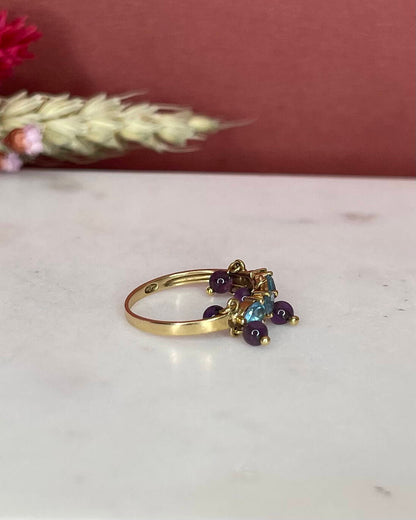 Bague Vintage Topazes &amp; Améthystes &quot;Angela&quot;