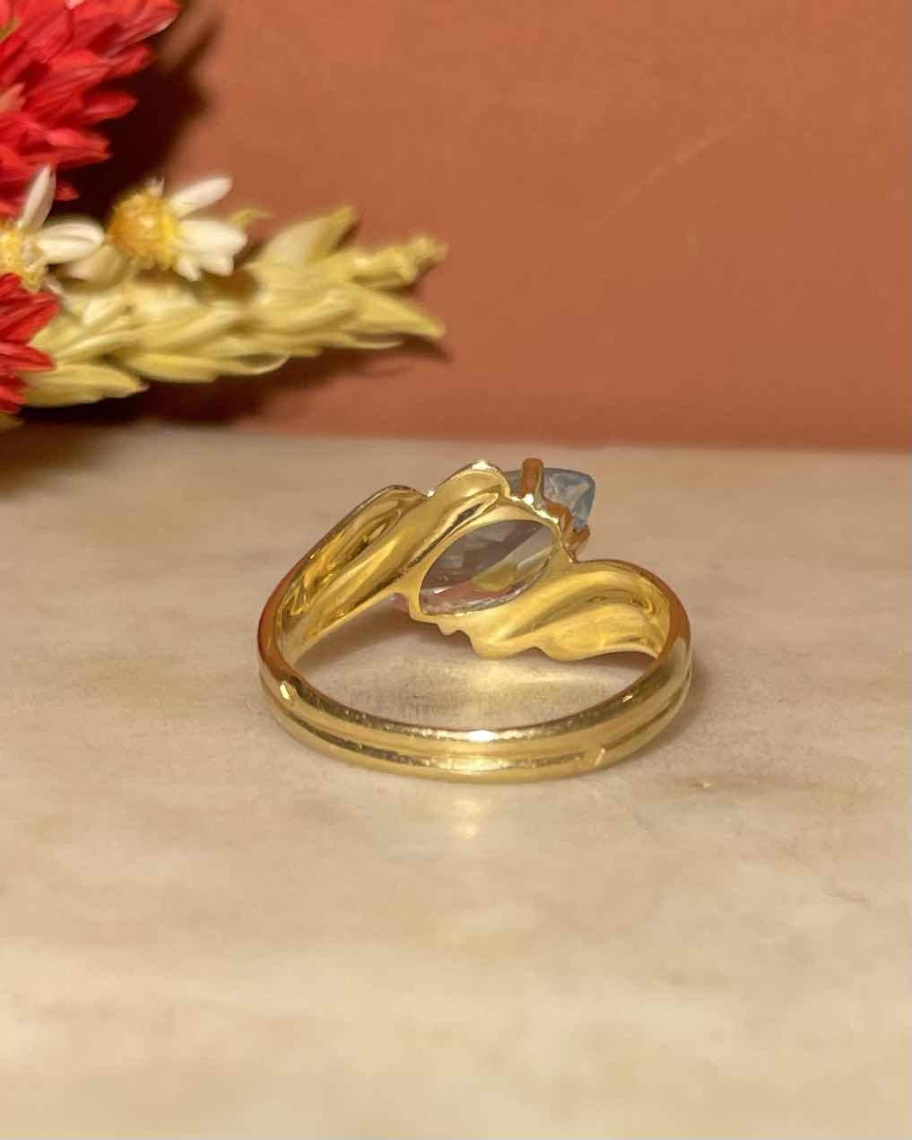Bague Tourbillon Aigue - marine 1.30 carat &quot;Tiphaine&quot; - Elliade Paris