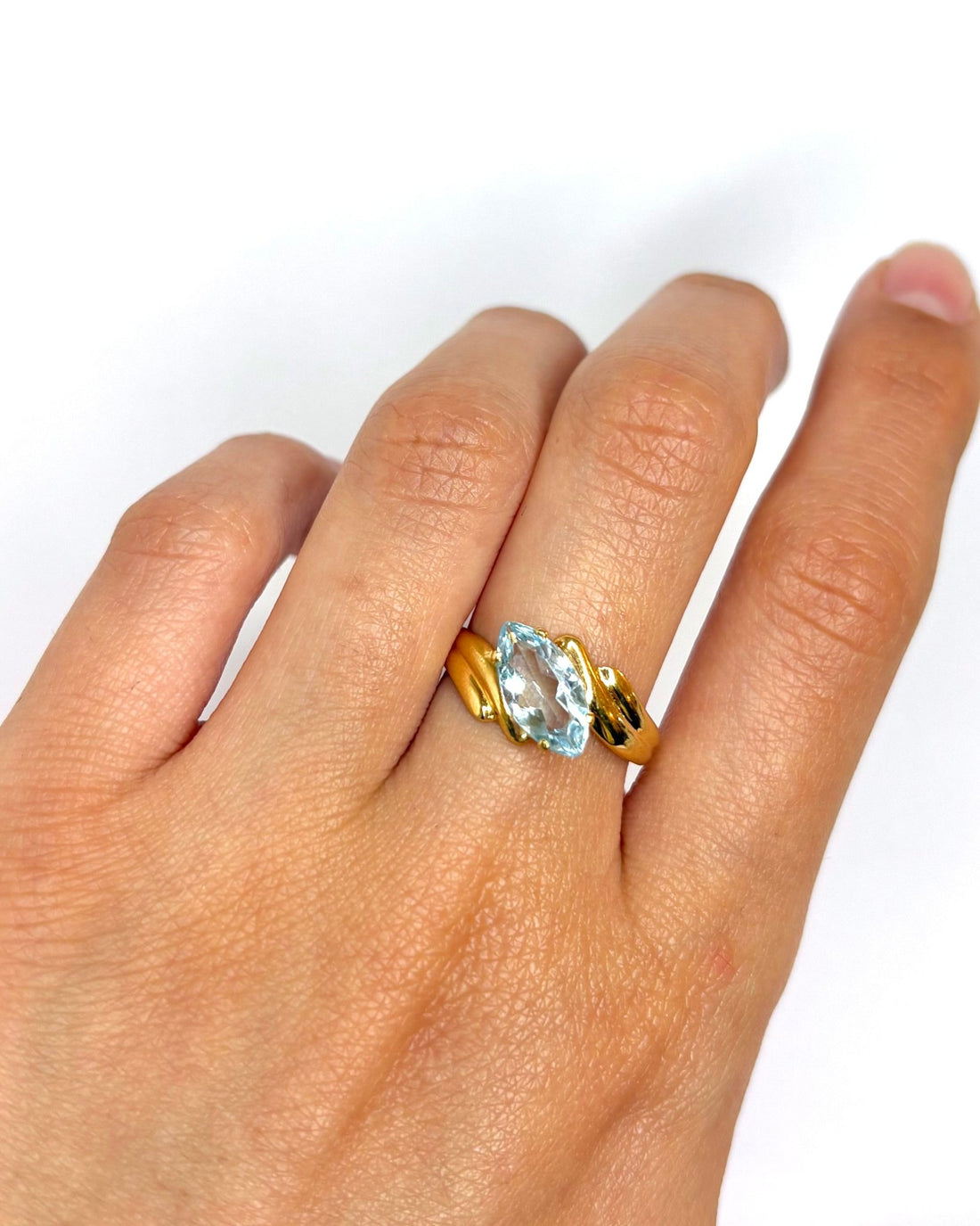 Bague Tourbillon Aigue - Marine 1.30 carat "Tiphaine" - Elliade Paris